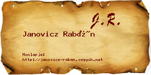 Janovicz Rabán névjegykártya